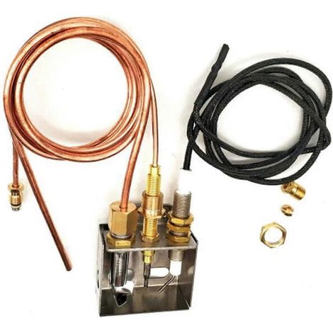 Pièces de rechange compatibles pour foyers au propane, kit d'allumeur avec thermocouple et dispositif d'allumage (1/5)