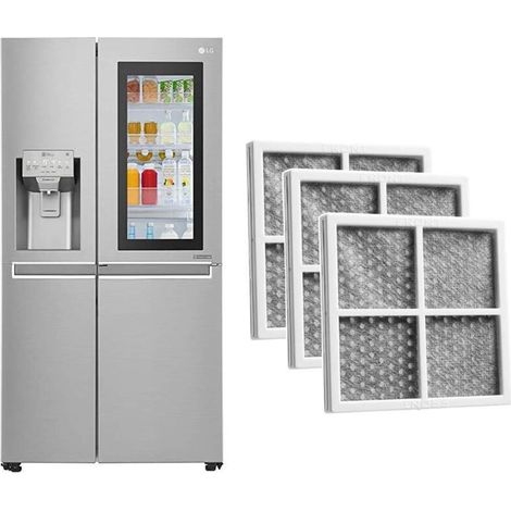 Filtre à air pour Réfrigérateur LG Pure n Fresh, 3 Pcs Filtre à air Frais de Rechange, pour Réfrigérateur/Réfrigérateur/Purificateur d'air LG LT120F, LFX31925SW, LFX31925SB (1/4)