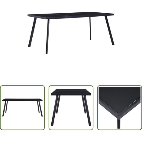 Küchentisch -  Esstisch Schwarz 160 x 80 x 75 cm Hartglas (1/5)