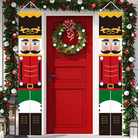 Bannière de Noël - Modèle Soldat - Décoration à Suspendre - Rouge - Extérieur - Mixte
