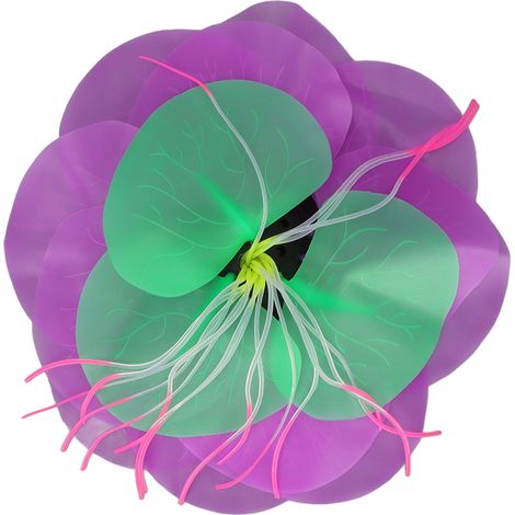 Décoration pour aquarium : plantes lotus lumineuses en silicone, violettes. (1/5)
