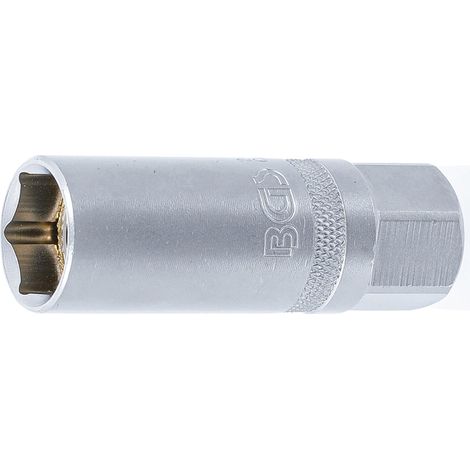 Vaso para bujías magnético, hexagonal entrada 10 mm (3/8") 16 mm (1/4)