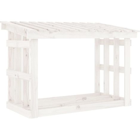 Support pour bois de chauffage Blanc 108x64,5x77 cm Bois de pin