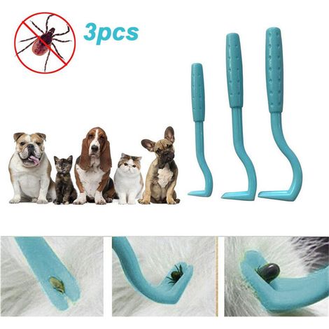 3 Pièces Enleve-Tiques pour Chien, Outil de Retrait de Puces Portable pour Animaux (1/5)