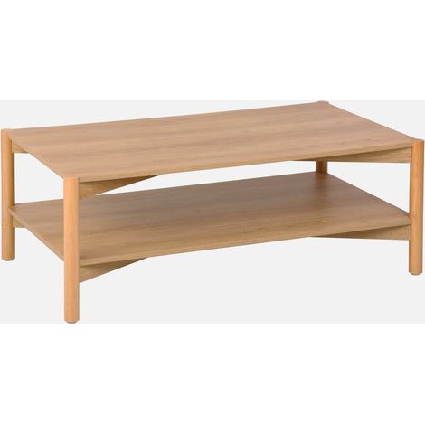 Mesa de centro rectangular con doble estante, 110cm (1/5)