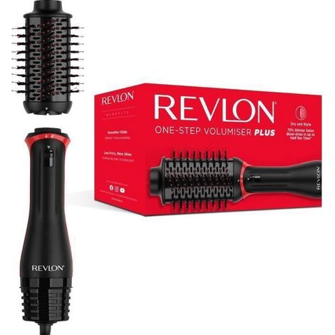 Brosse soufflante céramique tourmaline – 4 réglages de température – Technologie ionique – Pour cheveux normaux – Tête détachable – Revlon