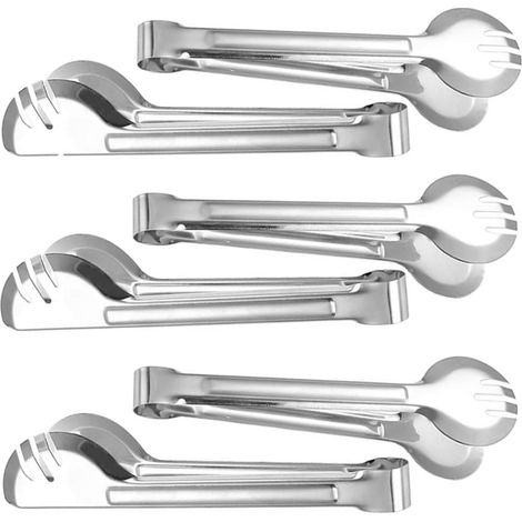 CCYKXA6-piece stainless steel serving tongs, 9-inch food serving tongs, appetizer buffet tongs, fork, for serving, kitchen (1/5)