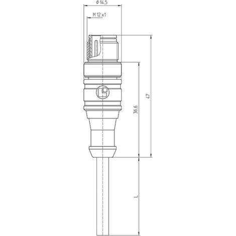 Lutronic 1084 Sensor-/Aktor-Steckverbinder, konfektioniert M12 Stecker, gerade 5.00 m Polzahl Sensor