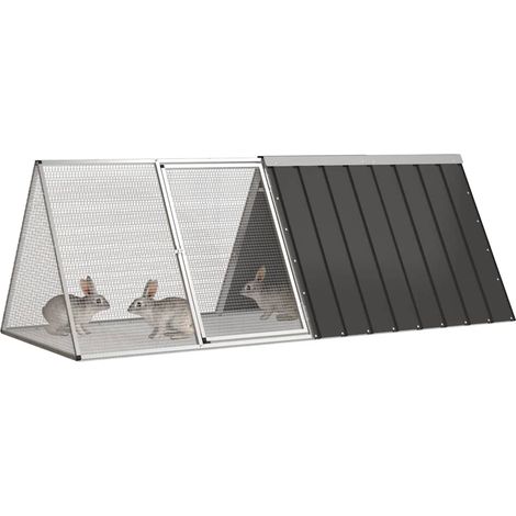Maison Exclusive - Cage pour lapin Anthracite 201,5x80,5x71 cm Acier galvanisé (1/5)