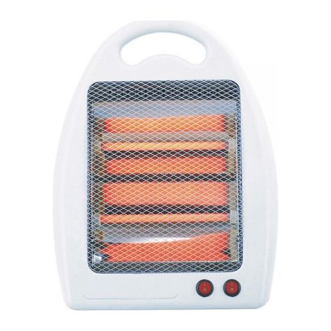 Estufa Elect.de Cuarzo Igneo 800w Blanco 2potencias 2elementos Portatil C/asa Antivuelco 39,5x30x14,5 cm (1/2)