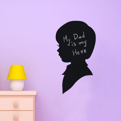 Sticker ardoise tableau noir - stickers muraux adhésif effaçable - PROFIL - 150x80cm (1/4)