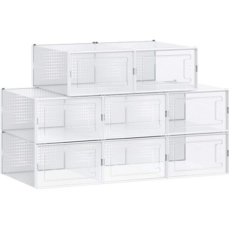 Set aus 18 stapelbaren Schuhkartons aus transparentem Kunststoff (1/5)