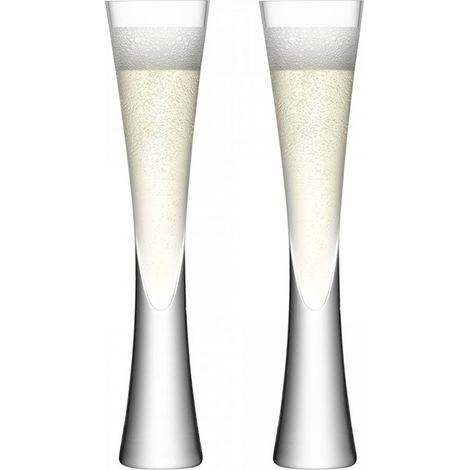 Verres à champagne (lot de 2) — 170 ml — En verre, adaptés aux mariages et anniversaires. (1/3)