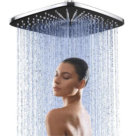 Regendusche 30cm Quadratisch 360° Verstellbar Silber Regenmodus (1/5)