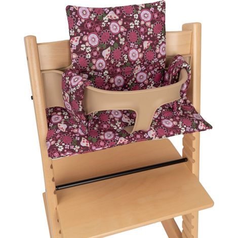 Housse de Coussin pour Chaise Haute. Compatible avec, Tripp Trapp, Trip Trap, Chaise Haute évolutive et Chaise Haute (Fleur Violet) (1/5)