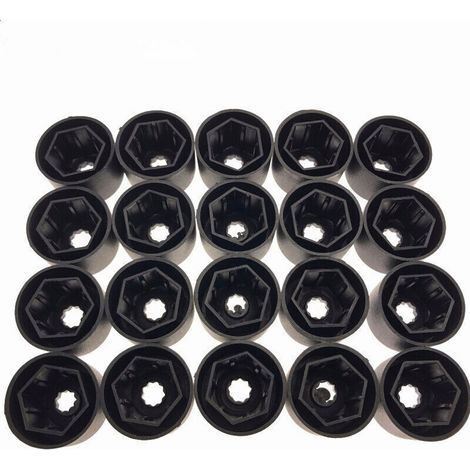 20pcs pour VW Golf Cache Boulon Jantes Voiture Ecrou de Roue Bouchon Noir (1/3)