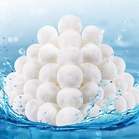 800 g 30-50 mm Boules filtrantes de piscine réutilisables, alternative au sable filtrant de (1/4)
