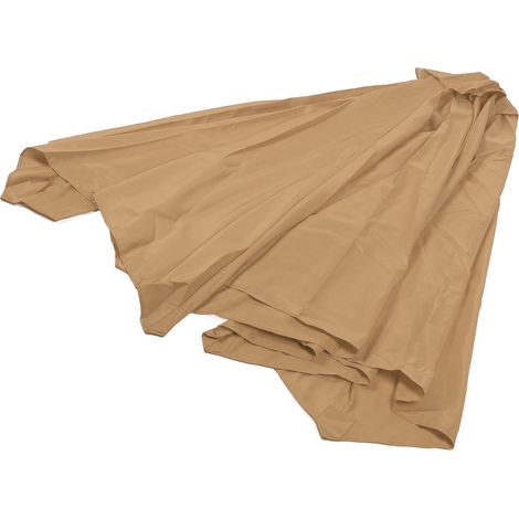 Toile de rechange pour parasol déporté professionnel, protection solaire et imperméable, pour terrasse ou jardin, diamètre 118,1 pouces, couleur café (1/5)