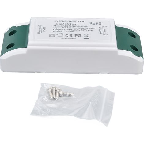 12V DC 30W 2.5A LED-Netzteil für LED-Beleuchtung, Konstantstromtransformator für DIY-Lampen und Innendekoration, AC 100-240V.