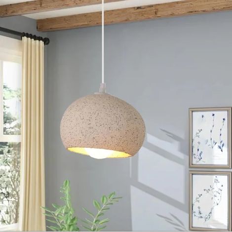 Lampe Suspension Luminaire Industrielle,E27 Lustre Abat-jour en Peinture de Pierre Style Simple Plafonnier pour Salon Chambre (1/5)