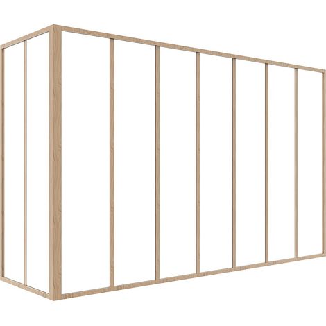 Verrière d'angle d'atelier en aluminium thermolaqué naturel clair 210 x 60 x 130 cm (L x l x H) – BAYVIEW