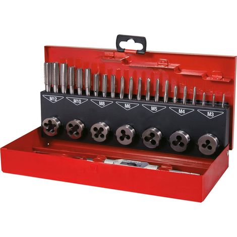 RUKO Juego de 31 herramientas para roscar Hobbyset HSSE-Co 5 en casete industrial - 245010E