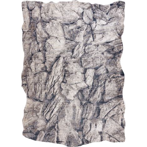 Carpet TINE 75417A Rock, stone - modern, irregular shape cream / grey multicolour 160x220 cm