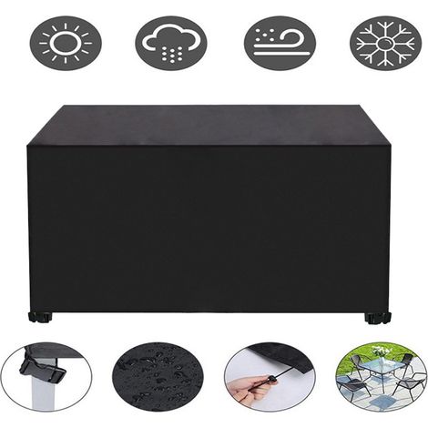 Coperture per mobili da giardino rettangolari, impermeabili antipolvere, 420D Oxford coperture per tavoli esterne, 15012071cm, nero