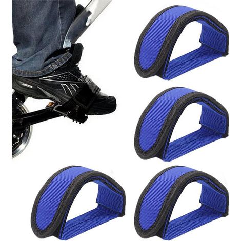 Sangles de pédales pour vélos d'appartement, 2 paires de sangles de pédales de vélo, sangles de pédales, repose-pieds, pédales de vélo de course, fermetures à sangle en nylon, cale-pieds universels, s (1/5)