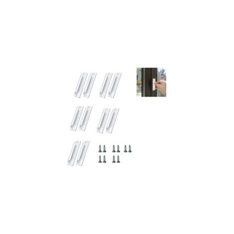 2 tiradores blancos para puertas correderas, tiradores de aluminio para muebles y ventanas con tornillos - Crezuo