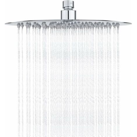 Edelstahl-Duschkopf – Wassersparende Dusche, 25 cm runder Duschkopf, universeller Regenduschkopf mit 1/2-Zoll-Gewinde, 360° drehbar, 30° neigbar, einfach zu installieren und zu reinigen