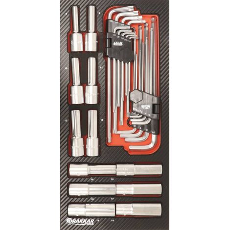 Modul Schaumstoff Carbon-Finish Torx-Sechskantschlüssel DRAKKAR TOOLS - 09868