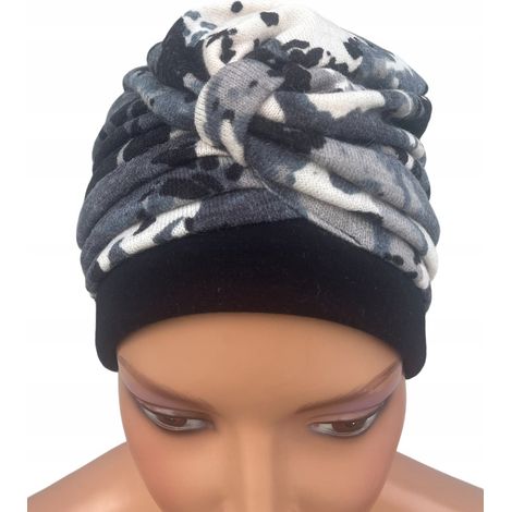 Turbante de mujer Ela 517, gorro de punto cálido, suave, drapeado, a la moda. (1/5)