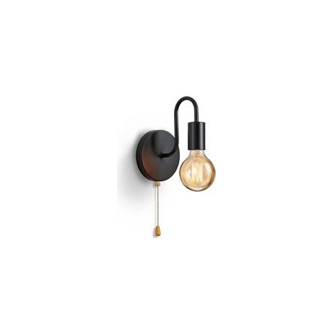 Applique Murale Douille E27 avec Interrupteur,Lampe Murale Vintage E27 Douille Standard Pour Salon Chambre à Coucher DéCoration Industrielle (Ampoule non incluse, Noir) (1/5)
