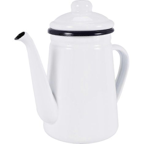 Cafetière, pot à lait, pichet à eau, théière et bouilloire en émail de haute qualité de 1,1 litre pour cuisinière à gaz et I (1/5)