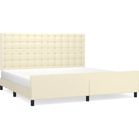 Maison Exclusive - Giroletto con Testiera Crema 200x200 cm in Similpelle (1/5)