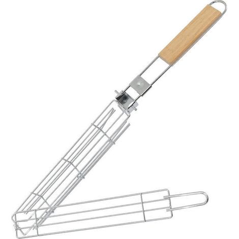Panier à Grillades Portable, Poignée Amovible et Loquet Sécurisé, Accessoires de Grillades pour Barbecue Extérieur pour Légumes en Vrac, Fruits, Poisson, Poulet, Viande (1/5)