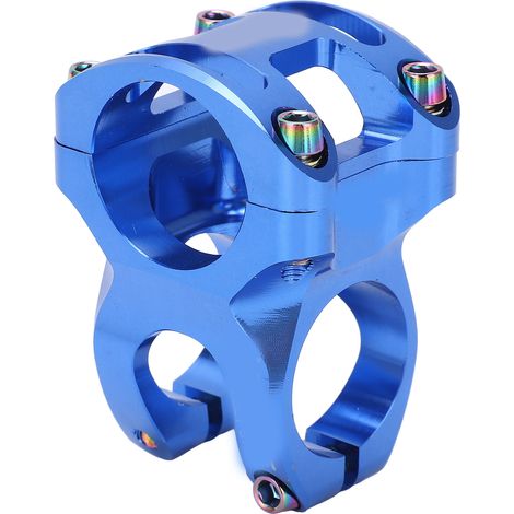Potence de Vélo 31.8mm Courte et Légère pour VTT, Tige de Guidon Creuse en Alliage d'Aluminium CNC Bleu (1/5)