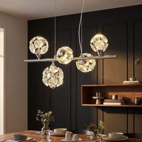 Lampe suspension lampe de salon lampe de salon verre cristal or LED H 120 cm (1/5)