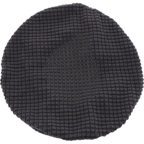 Le Coussin De Siège De Chaise De Couverture De Tabouret De Bar Rond Extensible S'adapte à 30-38 Cm Gris Foncé (1/5)