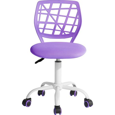 1 Ensemble Chaise de Bureau réglable en Hauteur, Chaise pivotante avec Grand Design de Dossier en Grille, Bureau sans accoudoirs Chaise de Bureau, Violet (1/5)
