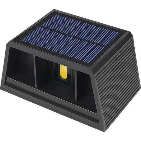 Appliques murales solaires d'extérieur à éclairage haut et bas, (blanc chaud), étanchéité IP65, Lot de 1 pour porte d'entrée, clôture, patio, porche (1/5)