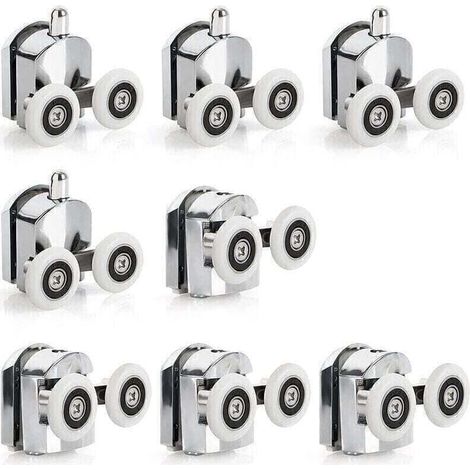 8 rulli per porta doccia scorrevole in lega di zinco, ruote gemelle di ricambio per porta doccia scorrevole da 23 mm di diametro per bagno (1/5)