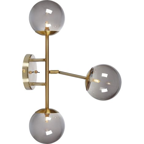 Markslojd TRINITY Wall 3 Globe Light Laiton, Fumée (1/3)