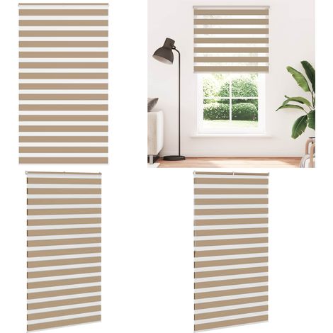 vidaXL Zebrarollo Sandbraun 135x200 cm Stoffbreite 130,9 cm Polyester (1/5)