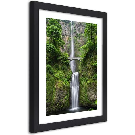 Quadro con cornice, Ponte su una cascata - 20x30 (1/5)