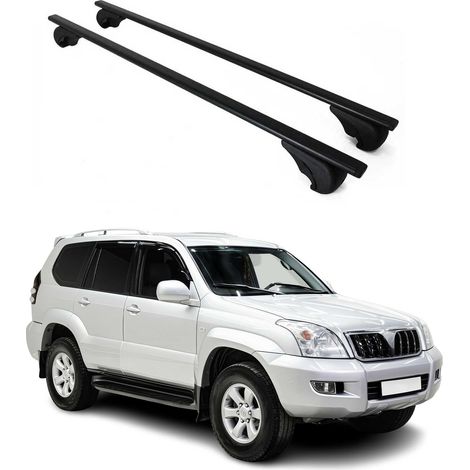 OMAC Dachträger Querträger für Toyota Land Cruiser 1990-2026 – Abschließbar – Max. 75 kg – 2 Stangen Stahl Schwarz (1/5)