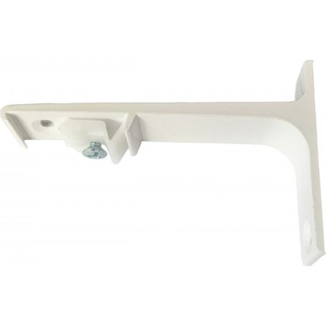 Secodir – Support mural laqué blanc pour rail – Équerre acier 10 cm – Fixation pré-percée par encliquetage – Pour tringle chemin de fer (1/5)