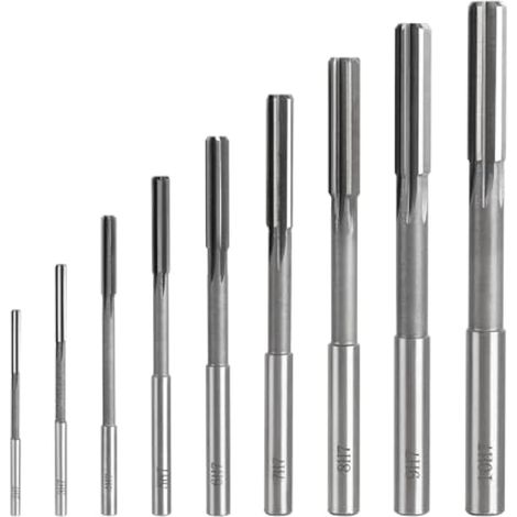 Alésoir droit HSS H7 (9 pièces), alésoir machine 2-10 mm pour l'usinage de trous dans le bois et le métal (1/5)