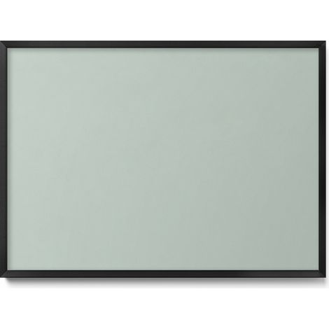 Tableau Magnétique en Métal pour Aimants - Motif Couleur céladon - Minimaliste - Cadre Noir - 70x50 cm - Tableau Métallique Aimanté